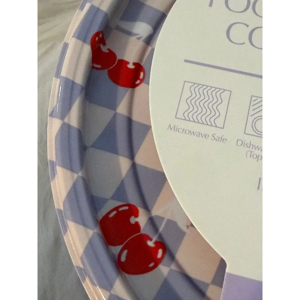 Gossi Flip n Fresh Food Storage Containers 4pc Set Blue Checkered Cherry Pattern